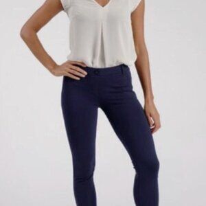 Betabrand Classic Cropped Straight-Leg Dress Pant Yoga Pants | Navy | Medium